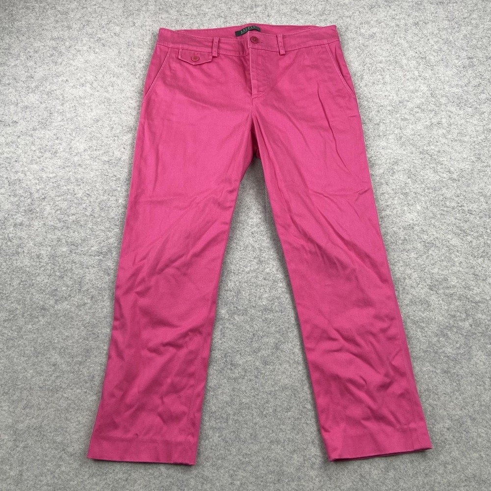 Lauren Ralph Lauren Pants Womens 6 (31x24) Pink Chino Straight Stretch Twill